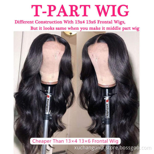 New Arrive best popular T part wigs for women wholesale mink virgin brazilian straight human hair wig lace front wigs supplier